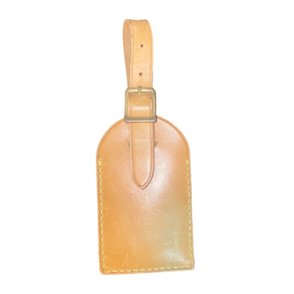 Louis Vuitton Beige Leather Bag Tag - Picture 2 of 5